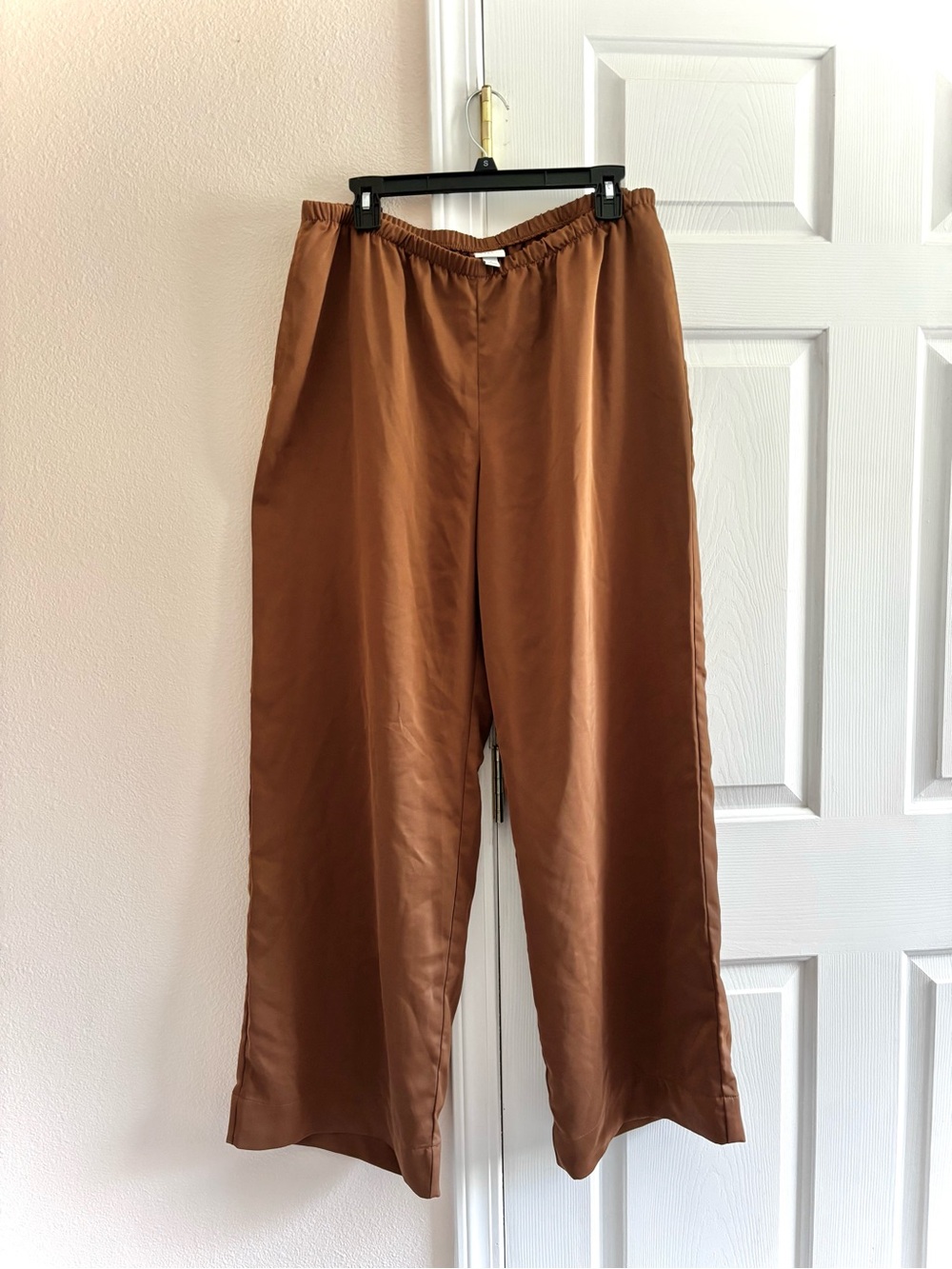 Women's Pull-On Wide Leg Pants Brown- A New Day Waist 34